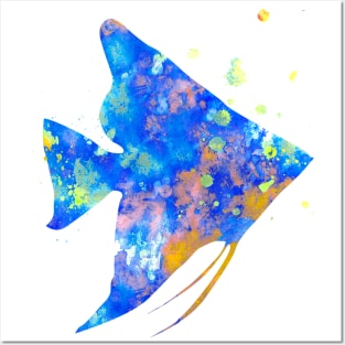Angelfish Watercolor Painting Posters and Art